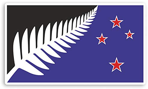 Neuseeland-Flagge, Vinyl-Aufkleber, 10 cm, silberfarben, 2 Stück