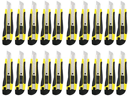 Cuttermesser Teppichmesser 20 Stück 18mm Profi Cattermesser Messer Gelb mit SK5 Klinge