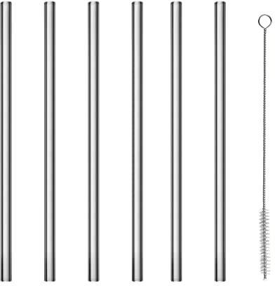 blomus -SALA- 6er Set Glastrinkhalme, wiederverwendbare Strohhalme aus recyceltem Glas, transparent, inkl. Reinigungsbürste, spülmaschinenfest, stoßfest, Farbe Smoke, Mat. Glas (64246)