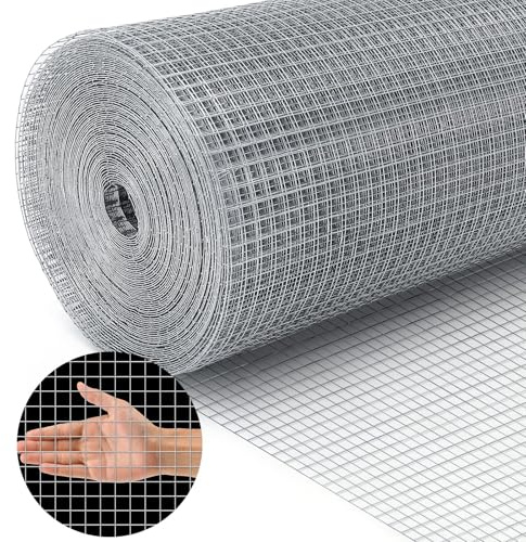 Land Guard 19 Gauge Hardware Cloth, 1/2 inch Chicken Wire Fence, Galvanized Welded Cage Wire Mesh Roll Supports Poultry Netting Cage Fence…