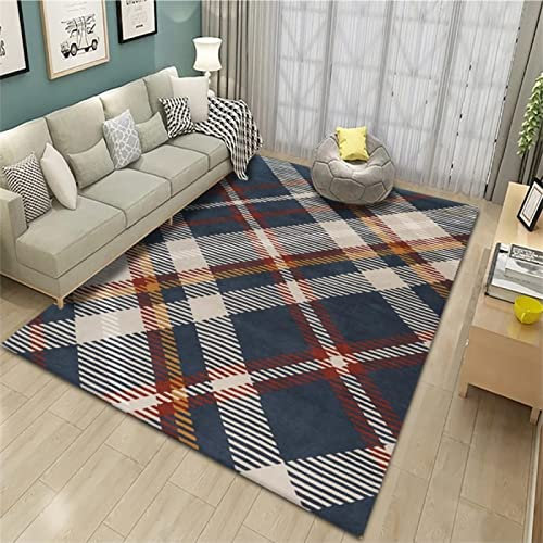 DJHWWD Webteppich blau Teppich flach gewebt kurzflor Teppich Geometrisches MusterSchlafzimmerwaschbar 200x300cm jugendzimmer Teppich Teppich für küche