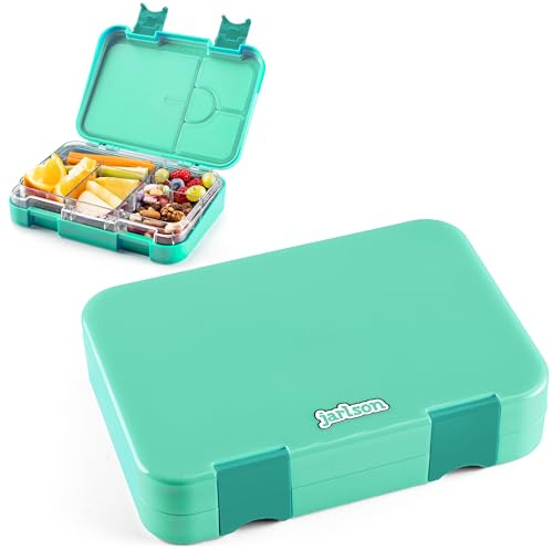 Jarlson® Brotdose Kinder mit Fächern TONI [AUSLAUFSICHER] - Bento Lunchbox mit Trennfächern - Frühstücksbox für Schule, Kita & Kindergarten - Jausenbox für Jungen & Mädchen - Vesperbox (Türkis)