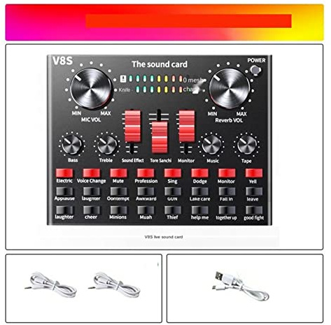 LERORA Équipement DJ pour la fête l'audio USB CARDE Son Externe CARDE MICROPHON PC Ordinateur téléphonique (Color : V8S)