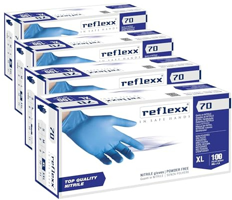 Reflexx R70 / XL Guanti senza nitrili in polvere, X-Large, azzurro, confezione da 400