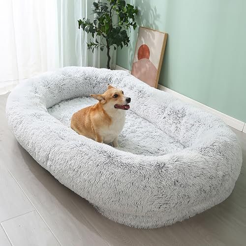 SJASD Hundebett für Menschen,190 * 120 * 35cm Hundebett Grosse Hunde OrthopäDisches Hundebett Flauschig Hundekissen Hundekörbchen,Riesenhundebett Großes Sitzsack-Bett für Menschen