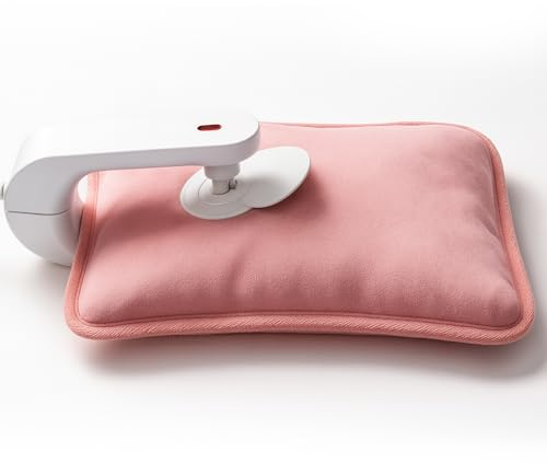Meown Rechargeable Electric Hot Water Bottle, Heating Pad for Pain Relief, Portable Hand Warmer for Back, Neck, Feet & Shoulders, Auto Shut-Off & Soft Cosy (Pink)