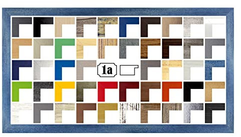 Colorello Bilderrahmen Posterrahmen Puzzlerahmen 33x98 cm Hellblau Gewischt 98x33 cm mit weisser Rückwand und Antireflex Acrylglas
