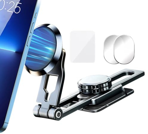 Monte del teléfono celular magnético, soporte de teléfono de automóvil magnético plegable,Aleación retráctil de 360 grados Rotación Montaje para teléfono del automóvil - Cunas de automóviles de telé