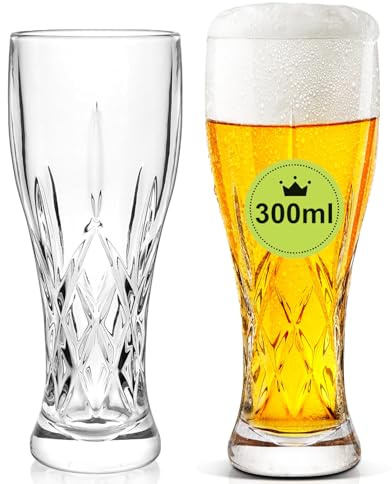 AXIM Ölglasset, kristallhantverk ölpintglas, pilsner ölmugg, barglas dricksglas för hemkök, underhållning (2 st/330 ml)