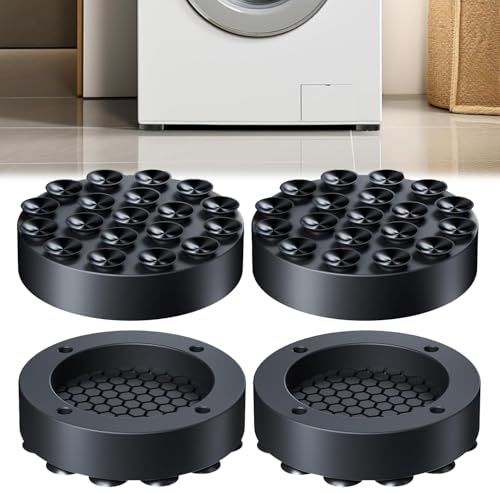 Anti-Vibration Washing Machine Feet, Universal Silicone Dampers, Pack of 4, Non-Slip Pads