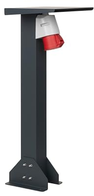 KREAINVENT Base in alluminio con presa esterna, colonna di alta qualità, presa esterna con piedistallo (CEE 3F, 32A, 22kW)