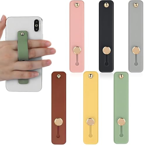 DWFEYOI 6 pièces Téléphone Boucle Doigt Titulaire, Support de poignée de téléphone Doigt Téléphone Portable Grip Sangle de téléphone en Silicone Support de téléphone Portable télescopique(6 Couleurs)