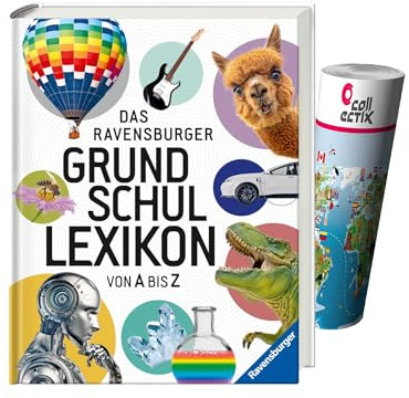 Ravensburger Grundschullexikon von A bis Z + Kinder-Weltkarte | Kinderlexikon für die Grundschule | Wissen für Kinder ab 6 Jahren | Geschenk zur Einschulung für Mädchen & Jungen