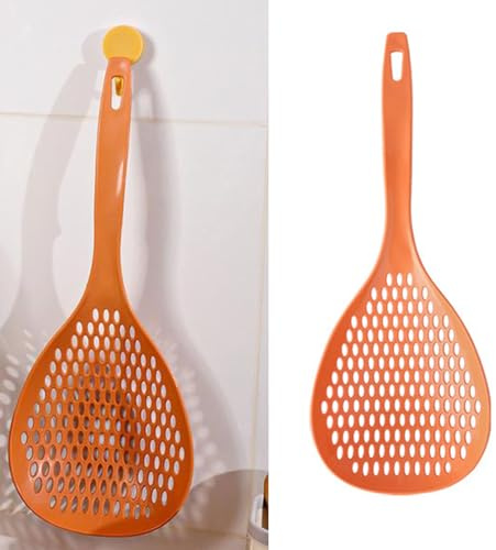 Generic Cuchara Espumadera de Plástico, Largo Resistente Al Calor, Diseño Multifuncional para Suministros de Cocina, 1 Pieza (ORANGE)