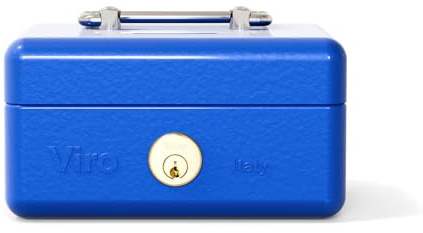 Viro 4272 Geldkassette mit Zylinder und Schloss, blau, 150 x 110 x 80 mm