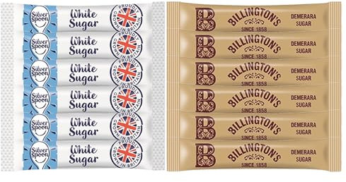 200 Silver Spoon White Sugar Sticks & 200 Billington's Brown Sugar Sticks