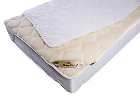 Caro 100% australischer Merinowolle Wende Matratzenauflage Wolle Cashmere Wärmeunterbett, Surchwolle + Baumwolle, Single Größe 90/200 cm woolmarked