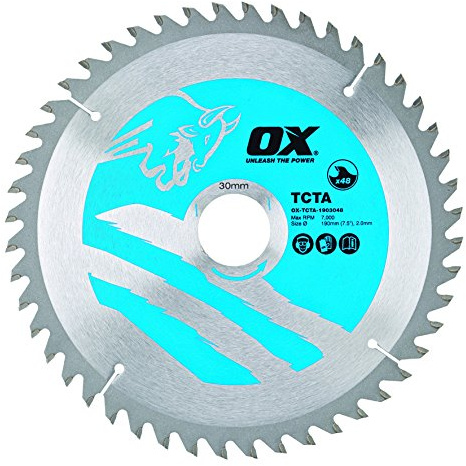 OX Alu/Plastic/Laminate Cutting Circular Saw Blade 190/30mm, 48 Teeth TCG