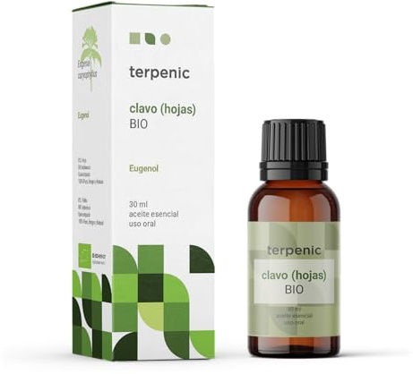 TERPENIC - Aceite Esencial de Clavo Hojas (Eugenia caryophyllus) - BIO - 30 ml - Uso Oral - Especia ecológica de aroma intenso