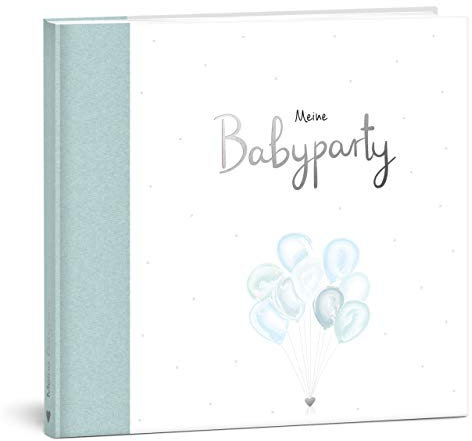 mintkind® Gästebuch Meine Babyparty Blau I Babyparty Geschenk Junge & Mädchen I Baby Shower & Babyparty Deko I Gender Reveal Party Deko I Baby Fotoalbum zum selbstgestalten