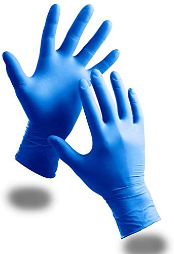 PACK OF 100 BLUE NITRILE GLOVES STRONG QUALITY MEDIUM SIZE | POWDER FREE LATEX FREE Thick Wear-Resistant Material PERFECT for Home Hospital Work Mechanic Food Manufacturing AQL 1.5 CLASS 1 (MEDIUM)