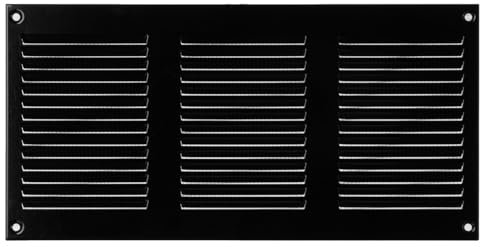 Steinberg14 Griglia di Ventilazione Rettangolare 300x150 mm - Griglie di Aerazione in Metallo Nero - Serranda di Scarico dell'aria con Zanzariera - Copri Bocchetta Interna a Parete e a Soffitto