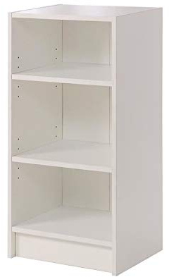 Timber Art Design UK 3 Tier Bookcase Storage Open Floor Mount Industrial Rack Display Shelving Organiser Cubes Unit For Living Room, Office, Study Room Furniture, White - W40 x H80 x D30cm