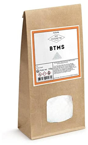 MyCosmetik - BTMS végétal - Conditionneur capillaire - Cire émulsifiante pour préparations capillaires - Qualité cosmétique - 100% d'origine végétale - Fabriqué en France - 100 g - en sachet kraft
