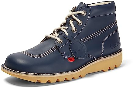 Kickers Unisex Leather Alternative Kick Hi Classic Ankle Boots | Plant Based Material | Extra Comfortable | Added Durability | Premium Quality, bleu marine, 41 EU