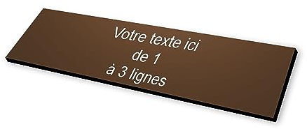 Placa grabada buzón autoadhesivo, 10 x 2,5 cm, estándar personalizable – 1 a 3 líneas sin coste adicional marrón