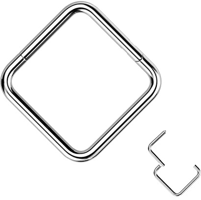Treuheld® Viereckiges Titan Segmentring-Clicker Piercing | 4 Farben