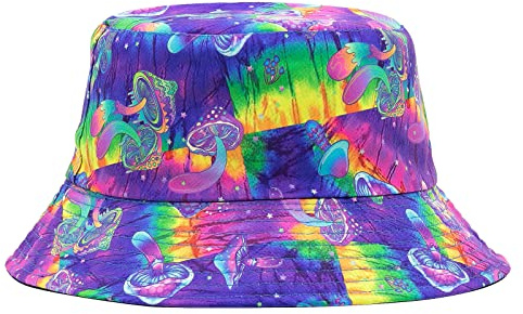 YAMEIZE Trendy Bucket Hat Sommer für Damen Herren Teens Double-Side Fischerhüte Stylish Reversible Eimer Hut Pilz Hut Sonne Wandern Strand Outdoor
