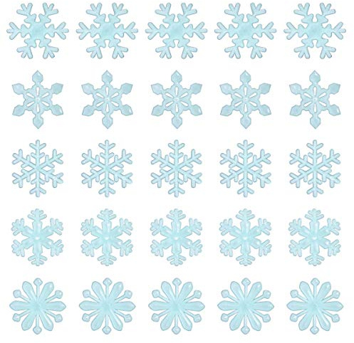 50 Stück Schneeflocken-Aufkleber, leuchtet im Dunkeln, blaue Schneeflocken, Wandaufkleber, Weihnachtsaufkleber, leuchtende Fensteraufkleber für Heimdekoration, Wandkunst, Fenster, Kinderzimmer,