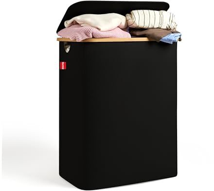 Blumtal Wäschekorb 3 Fächer 150L mit 3 herausnehmbaren Wäschesäcken, Wäschesammler 3 Fächer, Pfandflaschen Sammelbehälter, laundry basket, Wäschebox