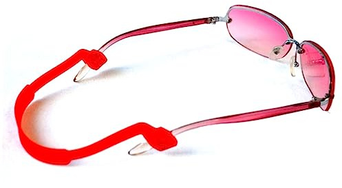 jojofuny Strapazierfähiges Brillenband Anti Rutsch Elastisches Silikon Kopfband Rot Für Sonnenbrillen Und Lesebrillen