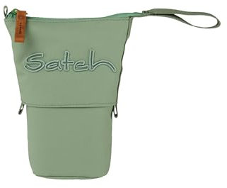 satch Pencil Slider extra groß inkl. Trennfach Reißverschlussfach Stiftehalter Geodreieck Sichtfenster für Stundenplan Nordic Jade Green - Hellgrün