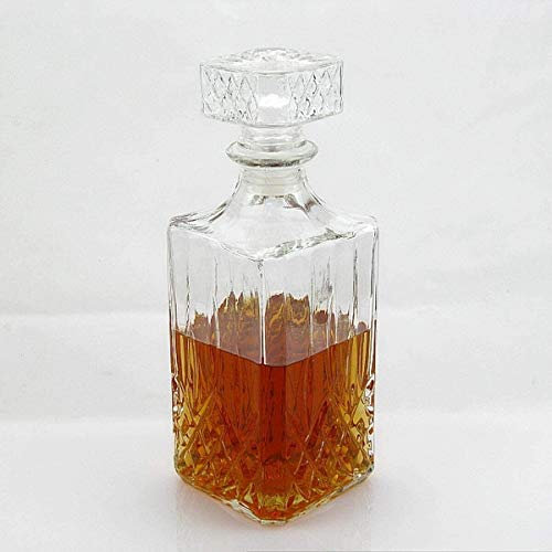 Estante para botellas Estante para vinos Soporte para copas de vino Decantador de whisky decantadores para licores 800 ml Licor de vidrio vintage Whisky Vino Botella de cristal Bebida Decantador Gar