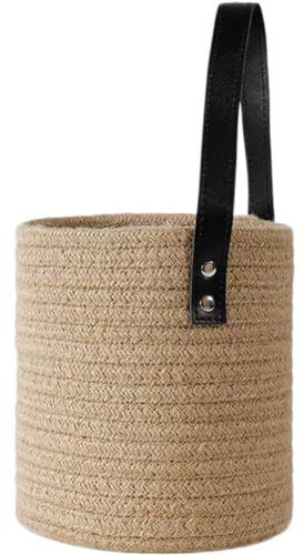 Muteitt Jute-Seil-hängekorb, Kleiner Gewebter Wand-hängekorb, Blumenpflanzen, Jute-gewebter Korb, Schlüsselaufbewahrungskorb, Wandkorb-Dekoration