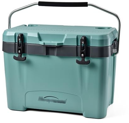YUHANG Tragbare 26L Kühlbox,Große Eisbox,Hält bis zu 18-36 Stunden lang kühl,Perfekt für Camping,Picknicks und Festivals (grün/weiß) (Green)