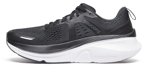 Saucony Men's Guide 18 Sneaker, Black/White, 8.5