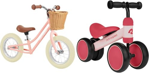 Retrospec Baby Balance Bikes for Toddlers Ages 12-36 Months with Adjustable Seats, Cushioning Air Filled Tires, and Safety Features