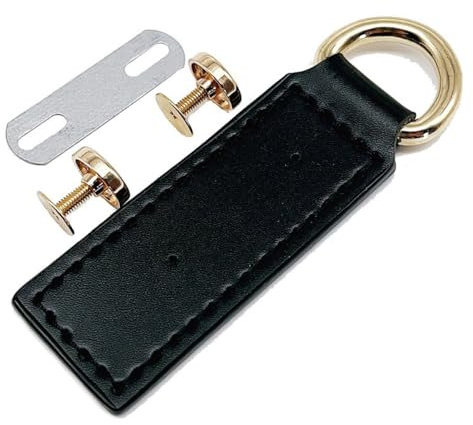 2 Stück Leder-D-Ringe,Taschenverschluss Lederriemen mit D-Ring,Schnalle Lederschnallen,DIY Nähen Taschenzubehör,Handtaschenzubehör,Lederschnallen für Schultergurt,mit 2 DIY Nietwerkzeug,Schwarz