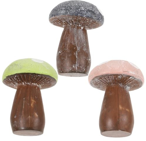 Yardenfun 3pièces Figurines De Champignons Résine Décorations De Jardin Colorées pour Pelouse Et
