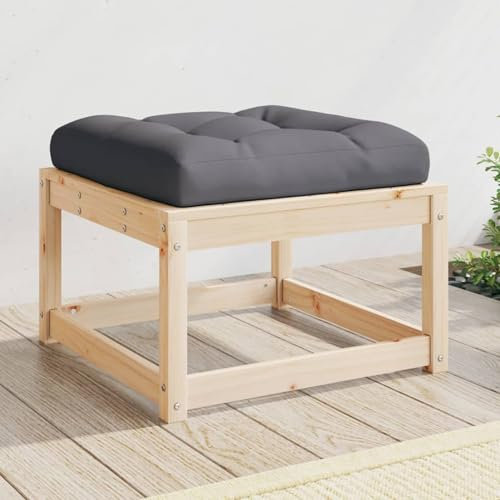 Sufrk Gartenhocker mit Kissen Hocker Outdoor Garten Hocker FüR Draussen Sitzhocker Outdoor Massivholz Kiefer - 844699