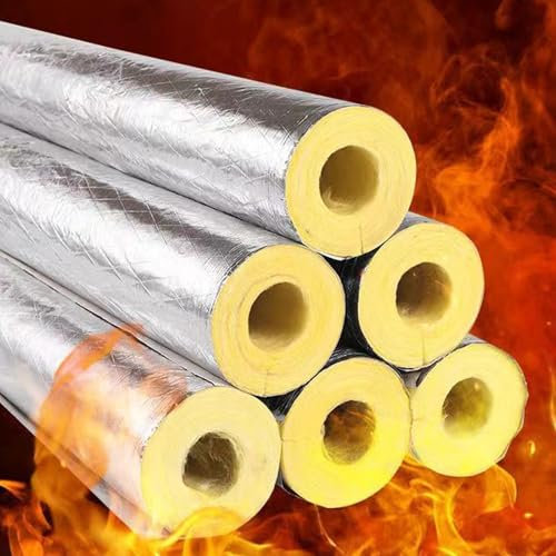 LRHELPBNR Cylindre en Laine De Roche avec Aluminium, Isolation De Conduits De Cheminées, Tuyaux De Poêles, pour Tuyau Isolant du Climatiseur, Anti-Gel Et Calorifuge(L 1M-108mm/4.3in,50mm)