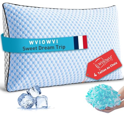 WVIOWVI Cuscino Letto, Cuscino Memory Foam, Guanciale Refrigerante Cuscino Cervicale Cuscino Viene Fornito Con federa Lavabile e Sacco Imbottito Regolabile