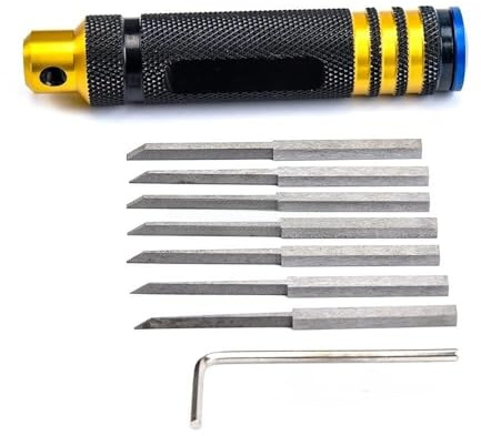 hJNGdU Prime Model Scriber Cutting Tool With Gundam Resin Carved Chisel And 7 Replacement Tips Compatible With RC Cars And Drones