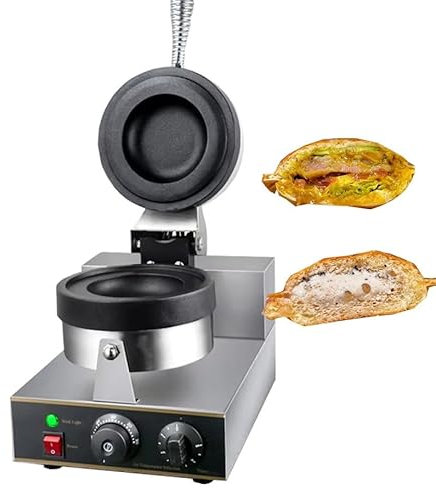 Macchina per Hamburger Antiaderente, Macchina per Hamburger 1300 W, Macchina per Waffle Elettrica Commerciale per Hamburger, Pressa per Panini Elettrica Antiaderente(Single head)