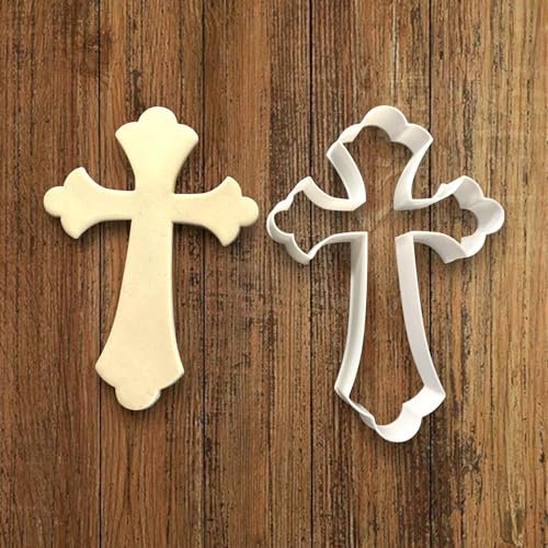 ELACE Emporte Pièce Croix catholique - Moule Biscuit Emporte Piece Enfant pour Biscuits, Gâteaux- Idéal pour Cuisson, Enfants Dimension 11x15x1.5cm
