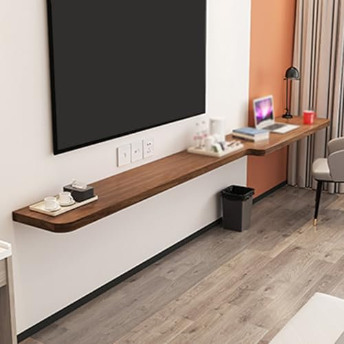 JCPQDWTD Meuble TV Mural Flottant avec étagères pour Bureau à Domicile et hôtel, Droit, Noyer, 150 x 40 cm